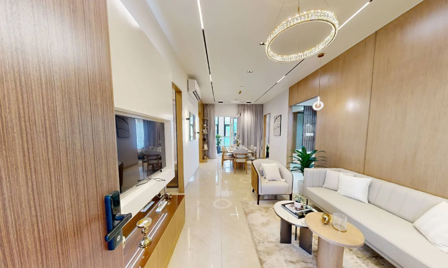 Godrej Vanantara luxury interior living room 2 BHK apartment Bannerghatta Road